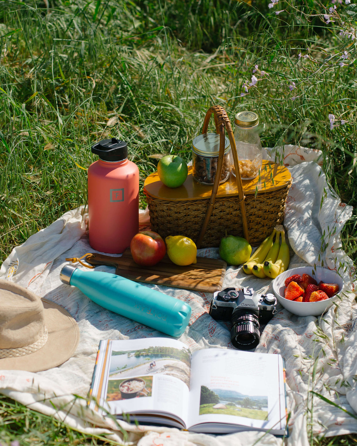 Picnic with Iron Flask Water Bottles