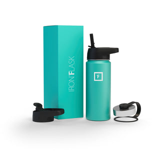 18 Oz Wide Mouth Water Bottle with Straw Lid