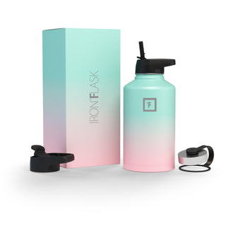 64 Oz Wide Mouth Water Bottle with Straw Lid
